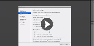 Managing Your Audio Conference Settings in Your Adobe Connect Room (Plays Video Tutorial)
